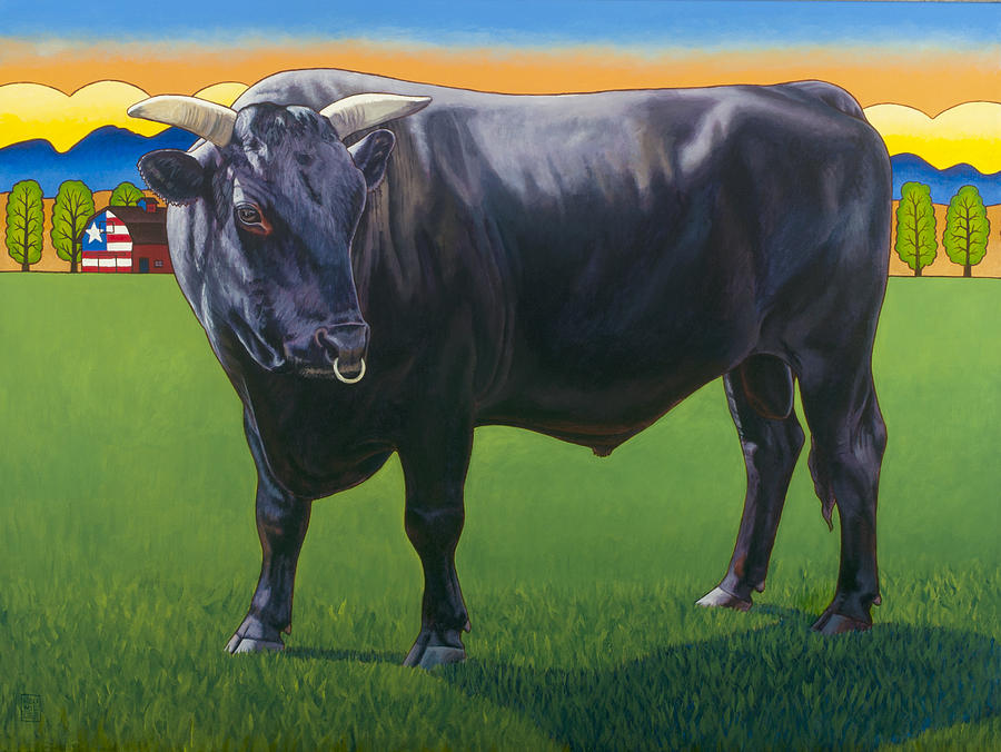Bull Painting - Bull Market by Stacey Neumiller
