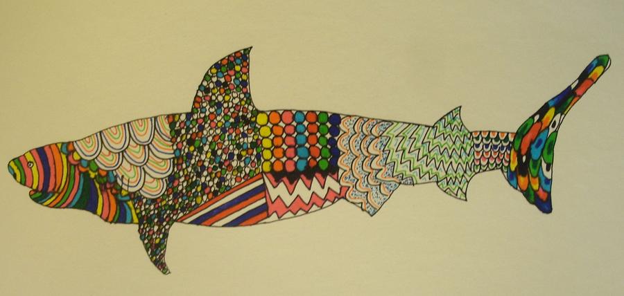 Bull Shark Drawing by Samantha Lusby