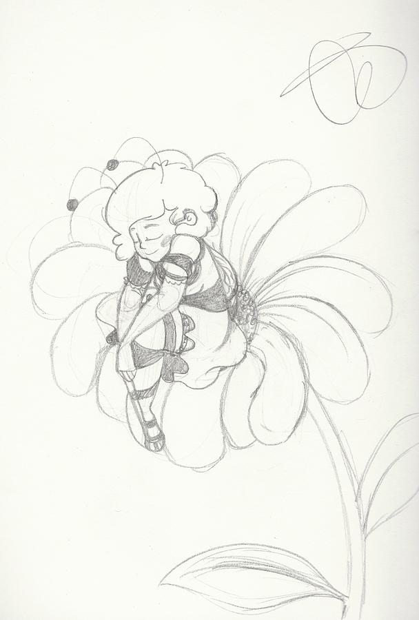 Book Drawing - Bumblebee Girl Sketch by Michelle Cruz