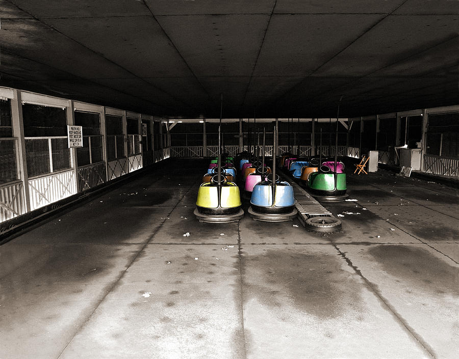 Bumper Cars - hand-colored Photograph by Jan W Faul