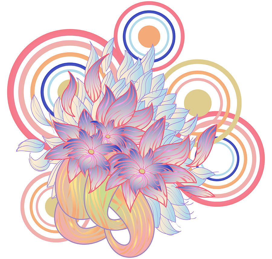 Bunch Of Flowers Design Digital Art by Eastnine Inc.