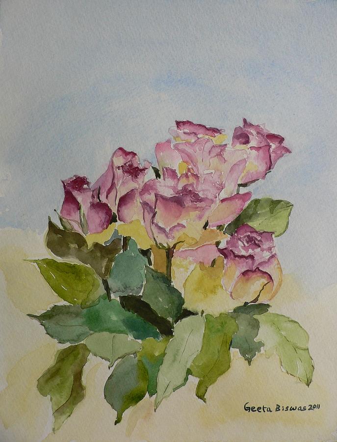 Rose Painting - Bunch of Roses by Geeta Yerra