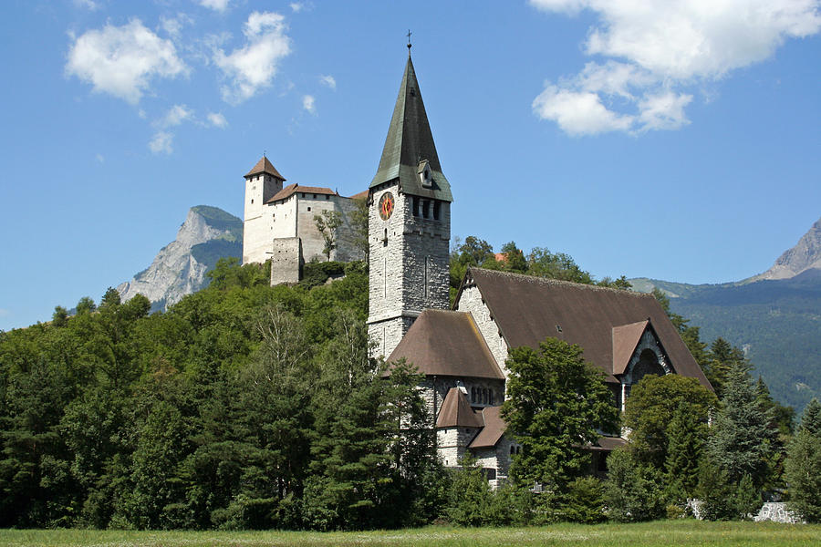 Burg Gutenberg and Church Balzers Liechtenstein  Photograph by Joseph Hendrix