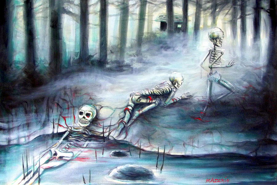 Buried in the Woods Painting by Heather Calderon