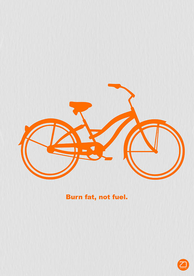 Bicycle Photograph - Burn Fat not Fuel by Naxart Studio