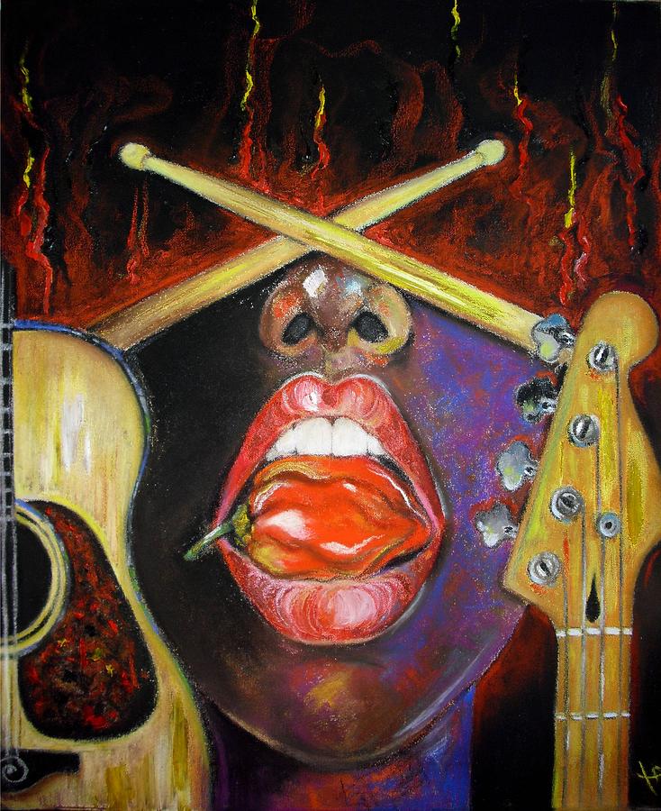 Music Painting - Burning Gums by Yxia Olivares