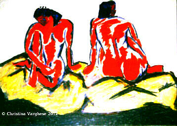 Burning Love Painting by Christina Varghese