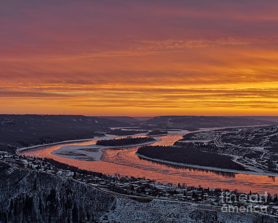 Burning Sky At Peace River Photograph by Royce Howland