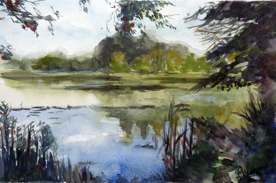 Burnt Mill Pond in Late Summer Painting by Judith Scull
