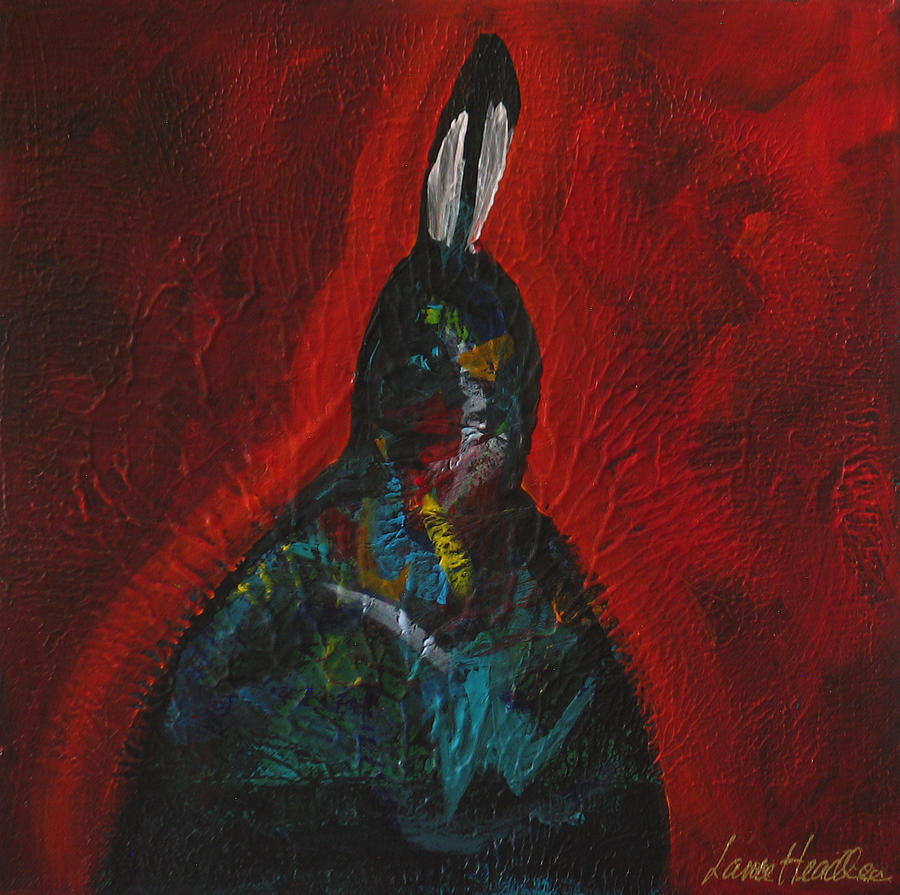 Feather Painting - Burnt Red by Lance Headlee