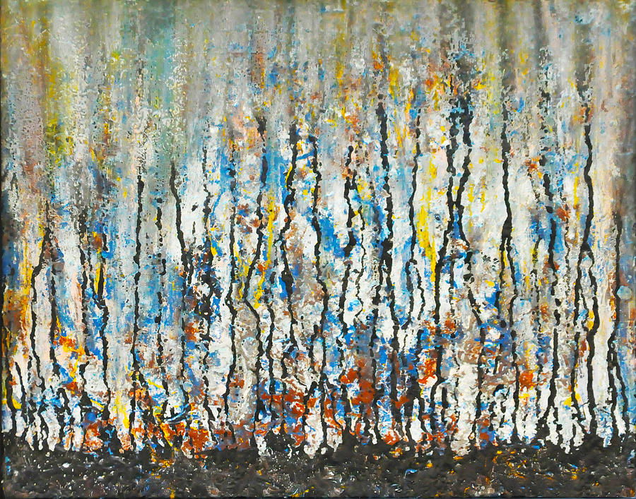 Oil Painting - Burnt Trees by Tommy  Urbans