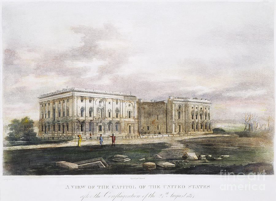 Burnt U.s. Capitol, 1814 Photograph by Granger