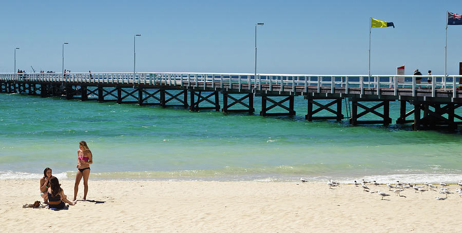 Busselton Beach and Jetty Photograph by Harry Strharsky