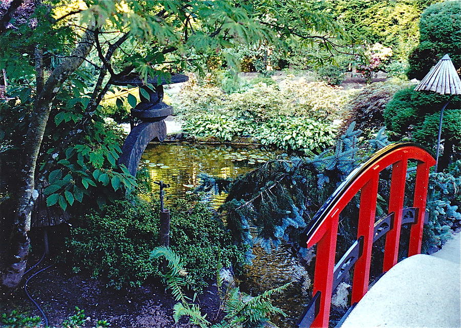Butchart Gardens Japanese Bridge Photograph by Barbara Plattenburg