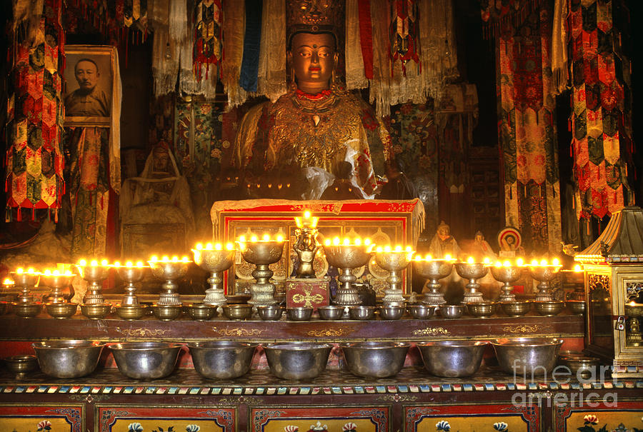 Butter Lamps - Samye Monastery Tibet Photograph by Craig Lovell