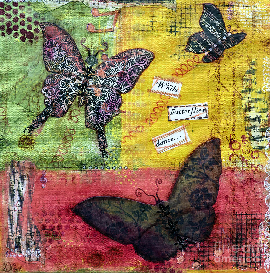 Butterfly Painting - Butterflies Dancing by Diana Cox