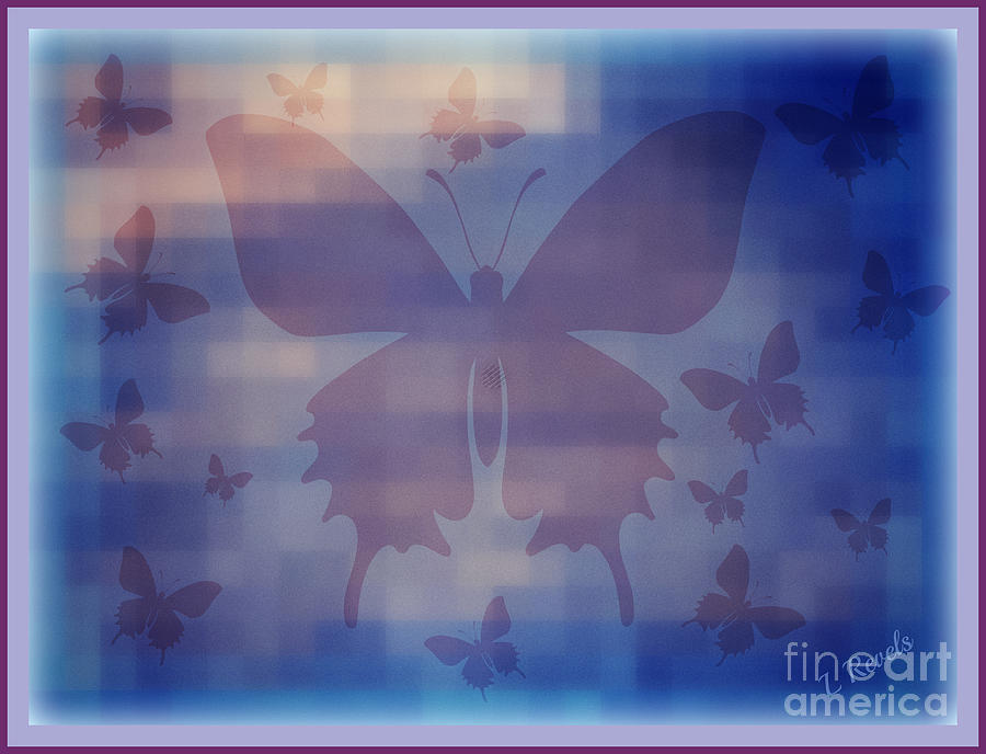 Butterflies in Blue Digital Art by Leslie Revels