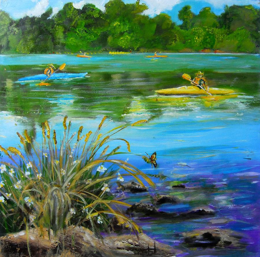 Ca. Painting - Butterfly at Spring Lake by Terrence  Howell