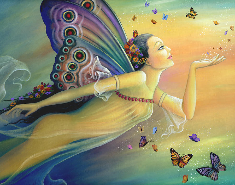 Fairy Painting - Butterfly Fairy by BK Lusk