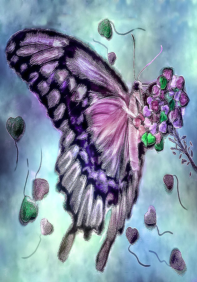 Abstract Digital Art - Butterflyer by Jill Balsam