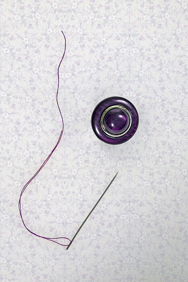 Still Life Photograph - Button - Needle - Thread by Joana Kruse