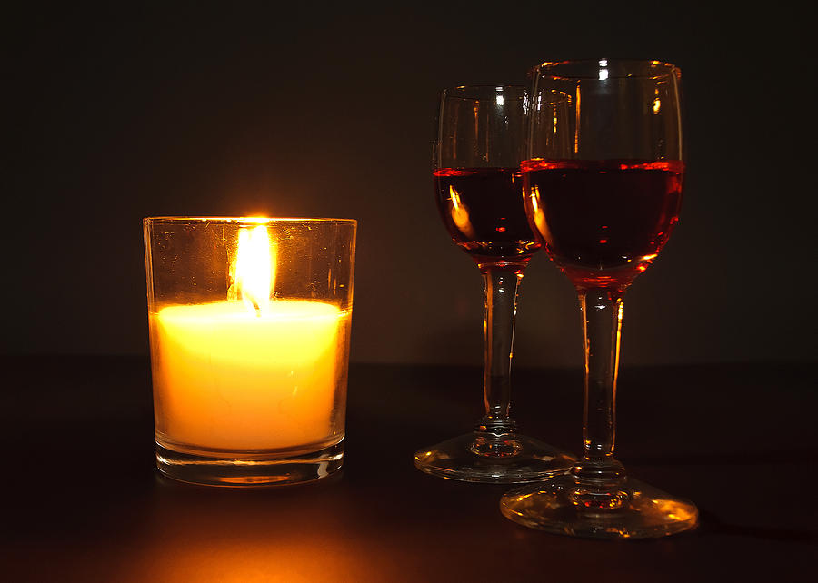 Wine Photograph - By Candlelight by Laura DAddona
