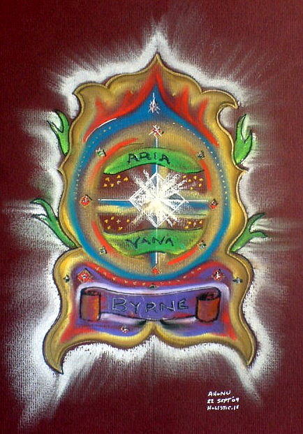 Byrne Family Crest Painting by AHONU Aingeal Rose