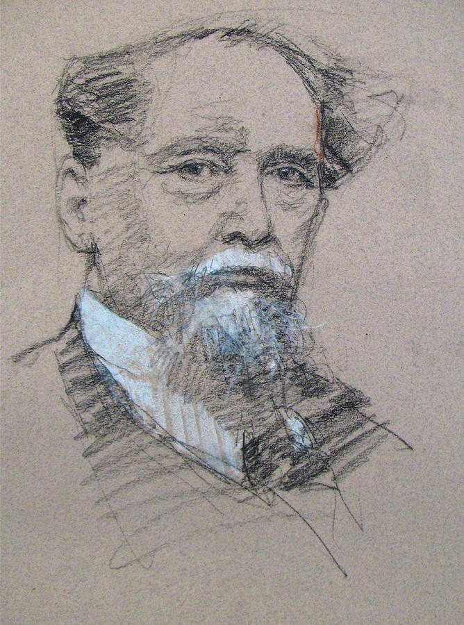 C Dickens  Drawing by Cliff Spohn