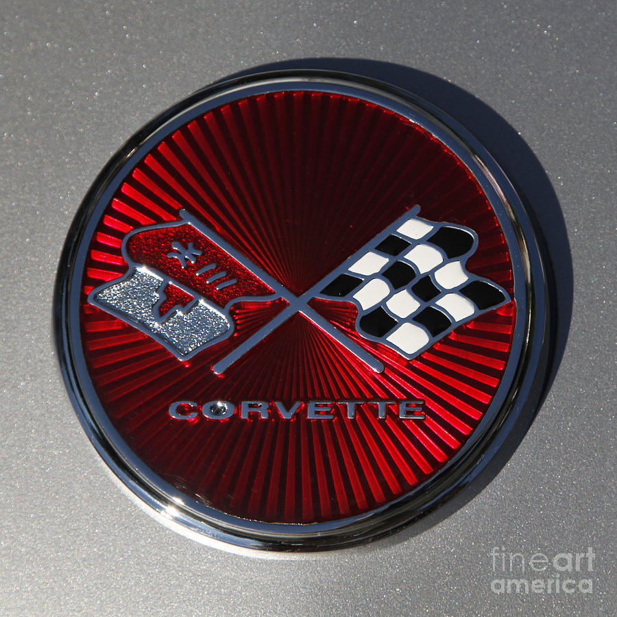 C3 Corvette emblem silver Photograph by Dennis Hedberg