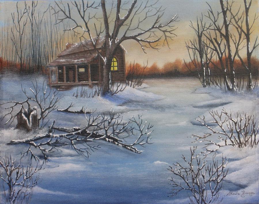 Cabin in the Country Painting by Sheila Banga
