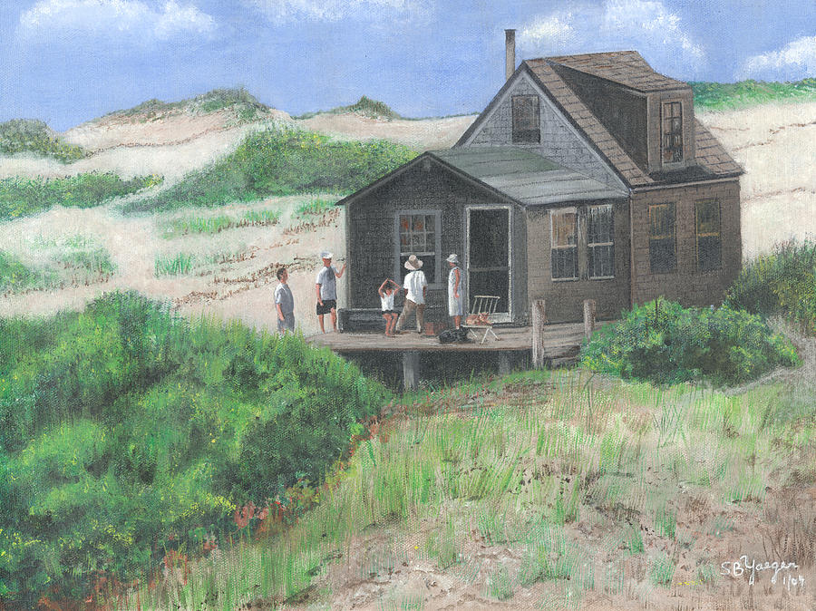 Cabin In The Dunes Painting by Stuart B Yaeger