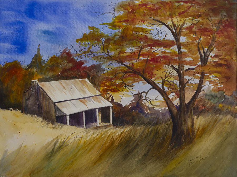 Cabin In The Woods Painting by Toni Roark