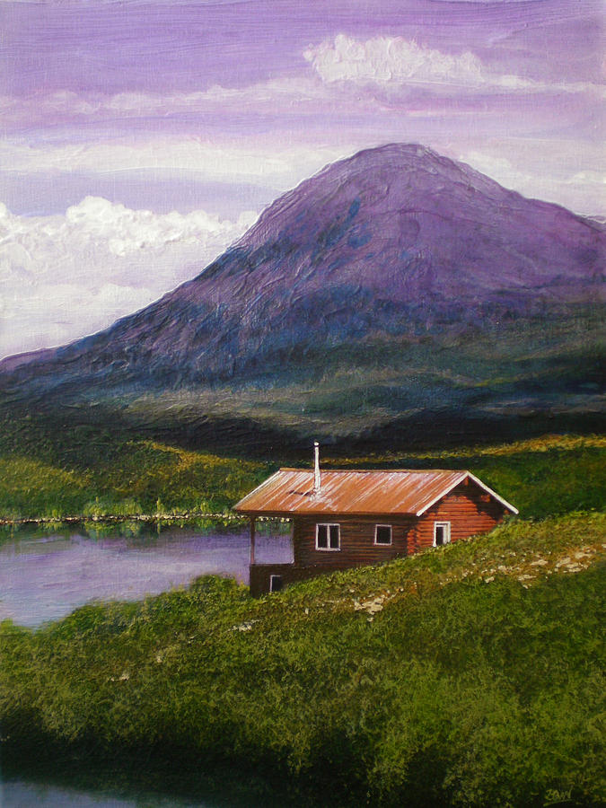 Cabin On Tangle Lake Painting By Bill Brown