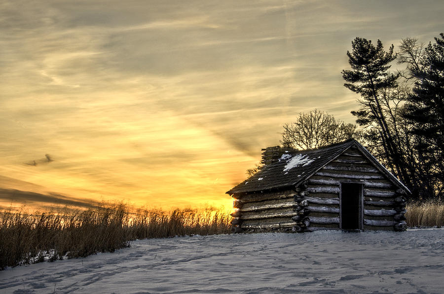 Sunset Photograph - Cabin under the sunset by Gaetano Chieffo