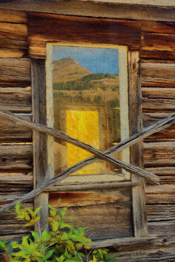 Cabin Windows Painting by Jeffrey Kolker