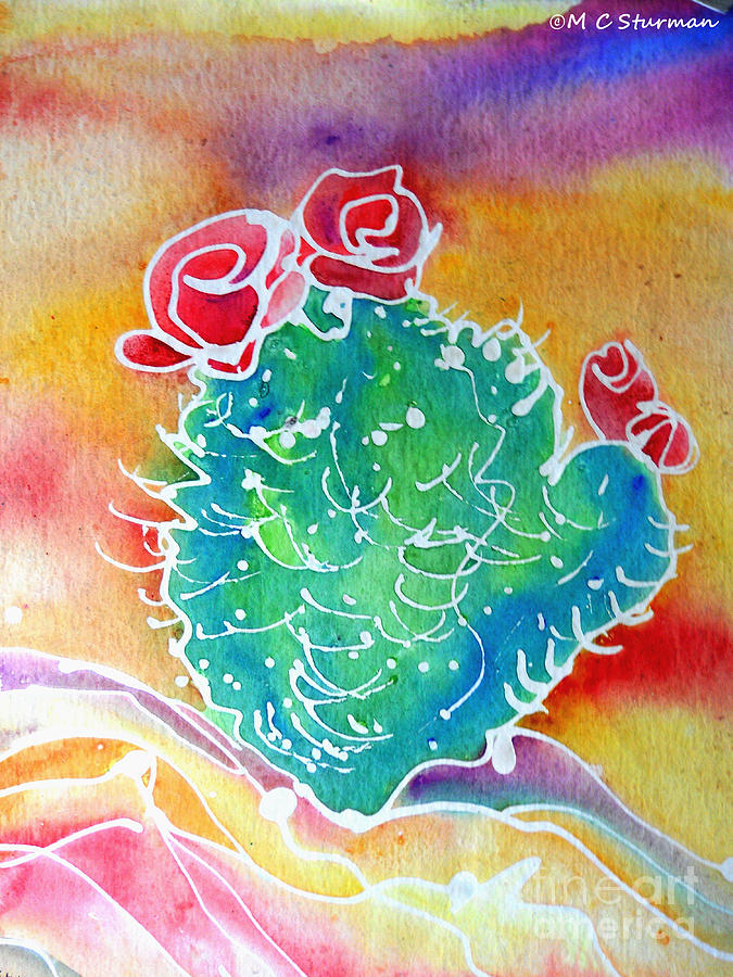 Cactus Sunrise Painting by M c Sturman