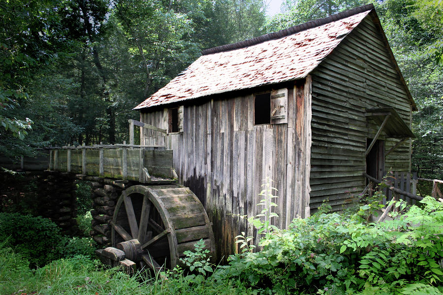Nature Photograph - Cades Grist Mill by Barry Jones