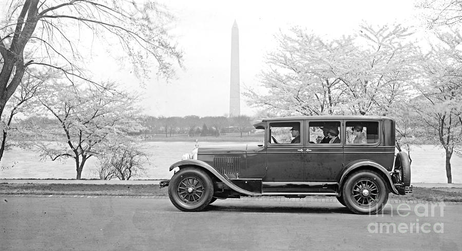 Cadillac and Washington Monument 1916 Photograph by Padre Art