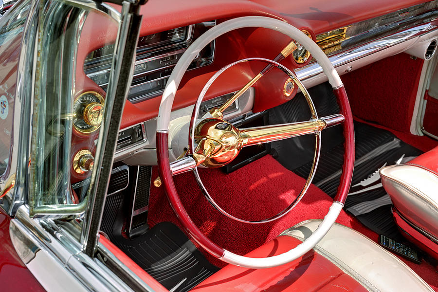 Cadillac El Dorado 1958 dashboard and steering whee. Miami Photograph by Juan Carlos Ferro Duque