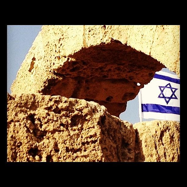 Flag Photograph - Caesarea by Kim Cafri
