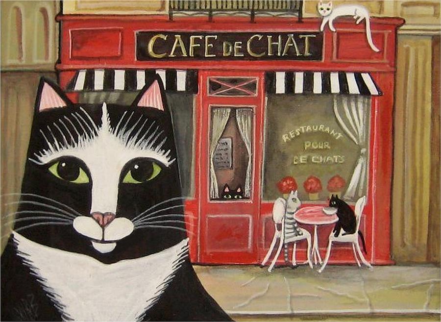 Cafe De Chat Digital Art by Wendy Presseisen