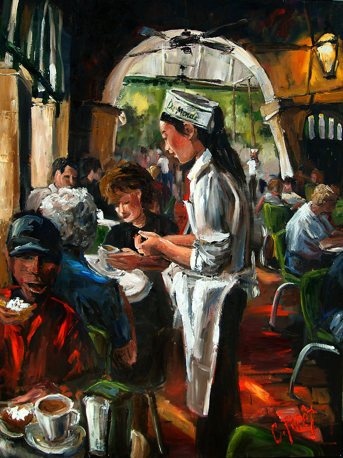 Cafe DuMonde Painting by Carole Foret