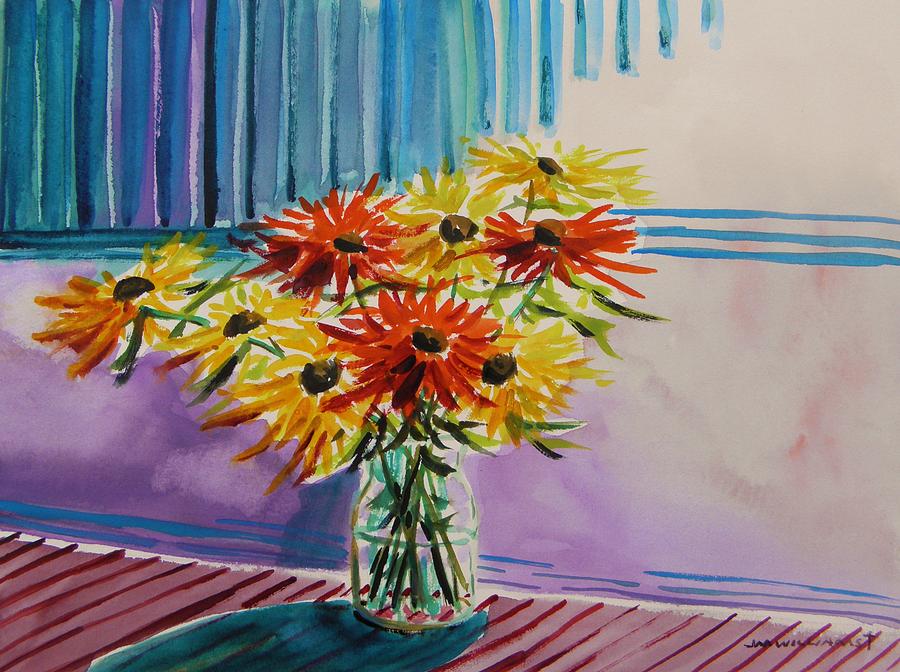 Cafe Flowers Painting by John Williams