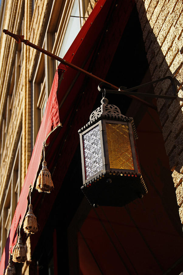 Cafe Window Tassels and Lantern Photograph by Margie Avellino