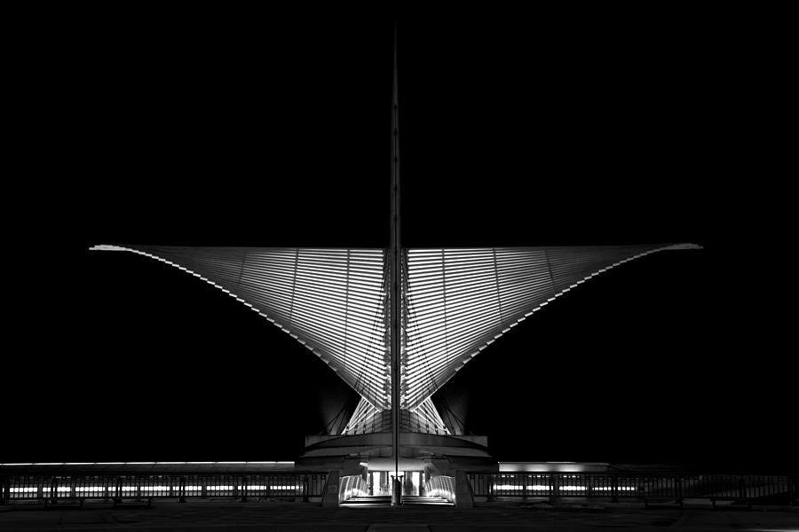 Calatrava Dusk - B and W Photograph by CJ Schmit