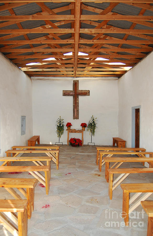 Calera Mission Chapel Interior in West Texas Photograph by Shawn OBrien