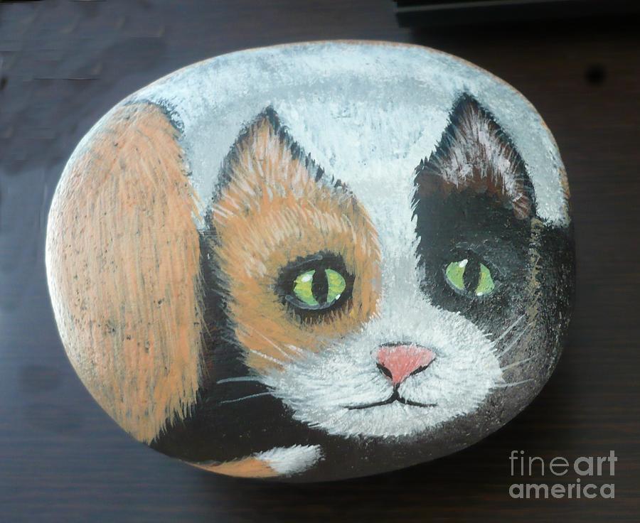 Calico Cat Painting by Monika Shepherdson