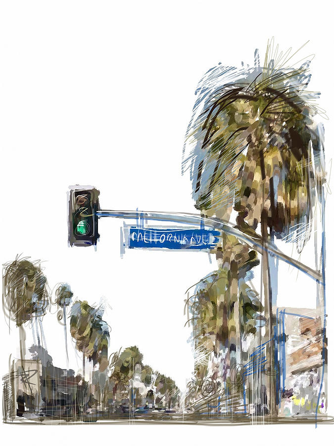 Los Angeles Mixed Media - California Ave. by Russell Pierce