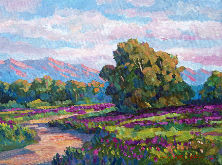 Nature Painting - California Hills - Plein Air by David Lloyd Glover