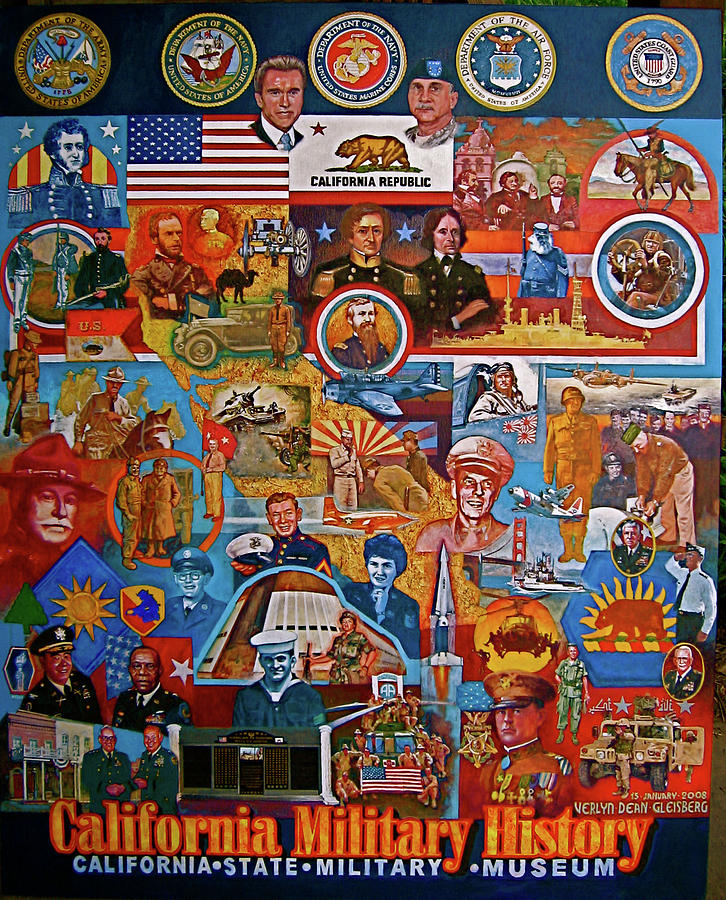 California Military History Mural Upgrade Painting by Craig A Christiansen